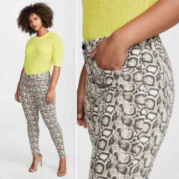 Good American Good Legs Snake-Print Skinny Jeans, Size: 18, NWT - Picture 7 of 8